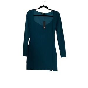 Lulu's Blue/Teal Fitted 3/4 Sleeve Mini Dress Tags On